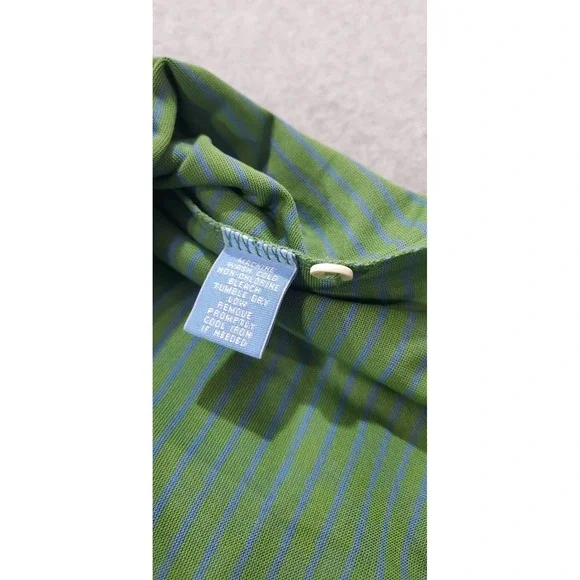 NWT Fairway & Greene Polo Shirt Mens L Green Blue Striped Pureformance Golf‎ - Picture 8 of 8